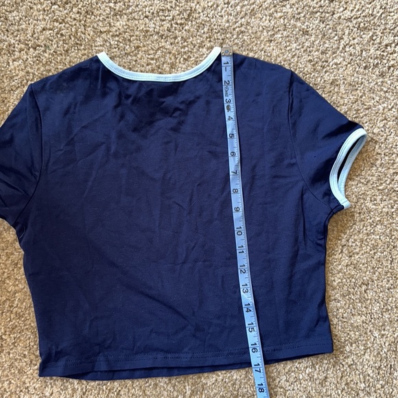 Navy Blue with light blue trim Ladies Shirt size L NWOT - Picture 5 of 6